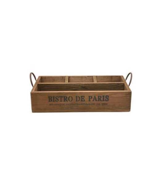 4 Compartment Wooden Tray With Handles