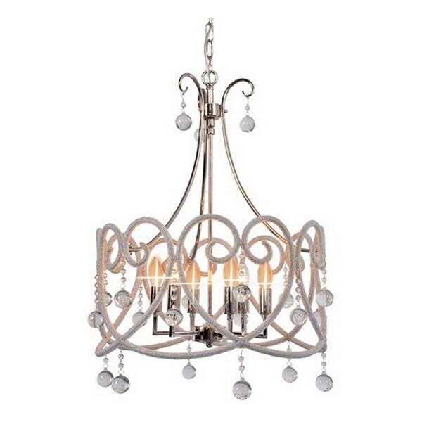 Iron Nickel Plated/ Clear Glass Chandelier
