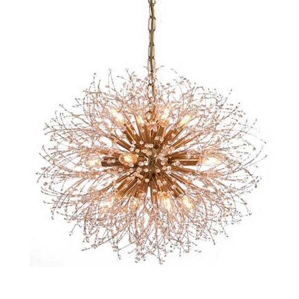 Iron in Hairline Brass Plated Chandelier