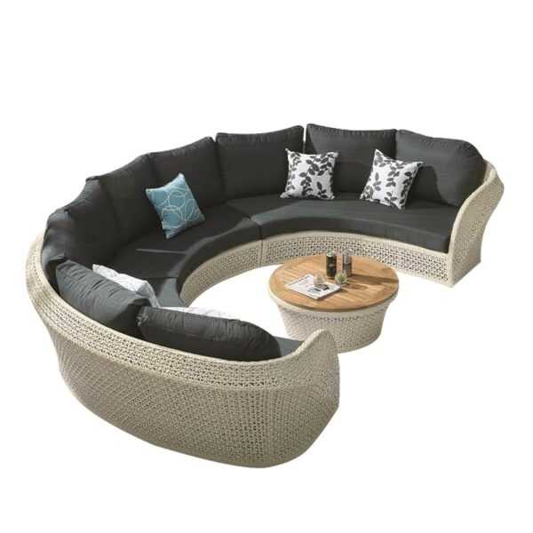 Evian 1/2 Round Sofa with Coffee Table