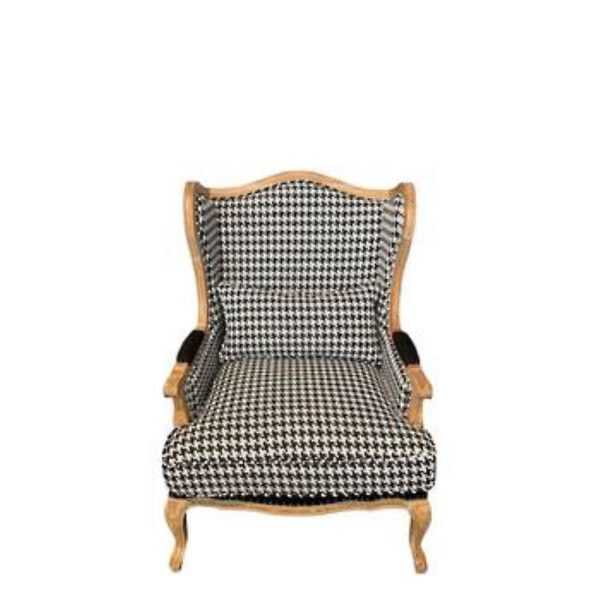 Houndstooth Black & White Occasional Chair