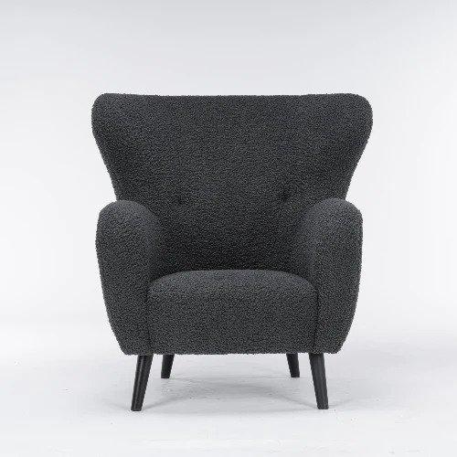 Plush Occasional Armchair-Dark Grey