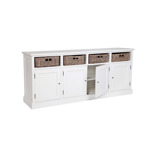 Island Life Sideboard Chalk 4 Rattan Drws - Image 2