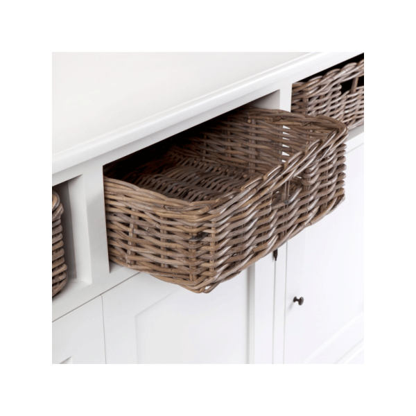 Island Life Sideboard Chalk 4 Rattan Drws